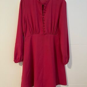 Elegant Red Button-Up Dress
